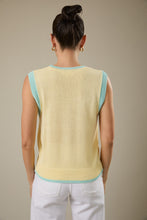 Load image into Gallery viewer, Sunday Edition Knit Fish Sweater Vest in Butter
