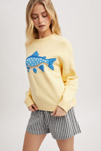 Load image into Gallery viewer, Wishlist Knit FISH Sweater in Lemon
