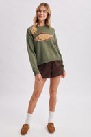 Wishlist Knit FISH Sweater in Olive