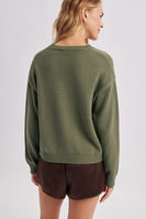 Wishlist Knit FISH Sweater in Olive