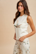 Load image into Gallery viewer, AnnieWear Mallard Duck Printed Sweater Vest in Ivory
