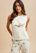Load image into Gallery viewer, AnnieWear Mallard Duck Printed Sweater Vest in Ivory
