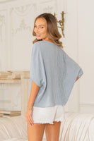 Sew in Love Patchwork Striped Dolman Sleeve Top in Denim