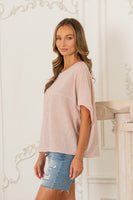Sew in Love Patchwork Striped Dolman Sleeve Top in Terracotta