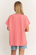 Load image into Gallery viewer, Heimish Contrasting Color Block Top in Salmon
