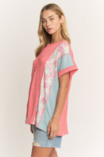 Load image into Gallery viewer, Heimish Contrasting Color Block Top in Salmon
