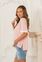 Load image into Gallery viewer, Sew in Love Textured Striped Top in Blush/White
