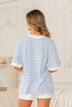 Load image into Gallery viewer, Sew in Love Textured Striped Top in Denim/White
