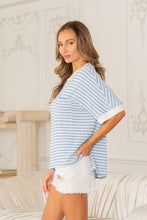Load image into Gallery viewer, Sew in Love Textured Striped Top in Denim/White
