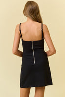 Doe & Rae Solid Color Bodycon Mini Dress in Black