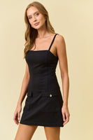 Doe & Rae Solid Color Bodycon Mini Dress in Black