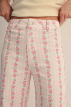 Load image into Gallery viewer, LovLov Vintage Rose Patterned Stripe Relaxed Fit Pants in Floral
