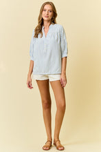 Load image into Gallery viewer, Doe &amp; Rae Woven Striped Top in Light Blue

