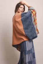 Load image into Gallery viewer, BlueVelvet Love Patchwork Poncho Sleeve Top in Coral Denim
