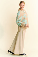 Load image into Gallery viewer, Davi &amp; Dani OVERSIZED Knit Sweater with Floral Print in Taupe/Mint
