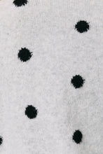 Load image into Gallery viewer, Le Lis Polka Dot Lightweight Sweater Cardigan in Heather Grey-Black Dot
