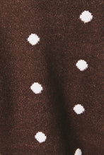 Load image into Gallery viewer, Le Lis Polka Dot Lightweight Sweater Cardigan in Brown-White Dot
