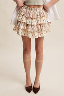 Listicle Floral Ruffle Mini Skort