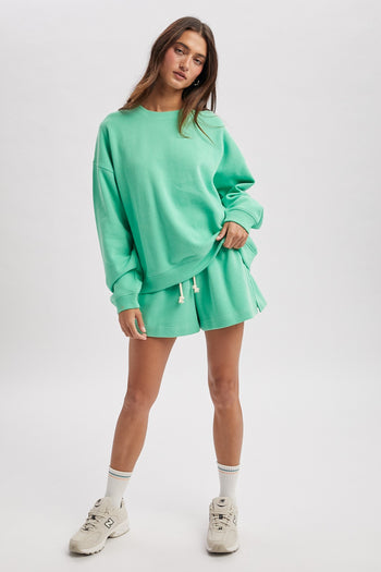 Wishlist Soft-Touch Knit Pullover Top in Spring Green
