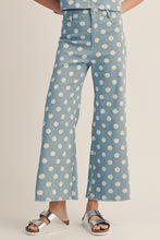 Load image into Gallery viewer, LovLov Classic Polka Dot Rhythm Wide Leg Pants in Denim Blue
