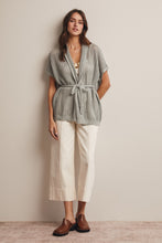 Load image into Gallery viewer, Forte Open Knit Belted Cardigan in Seafoam
