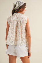 Load image into Gallery viewer, LovLov Petal Charm Ruffle Neck Lace Trim Top in Ivory Floral
