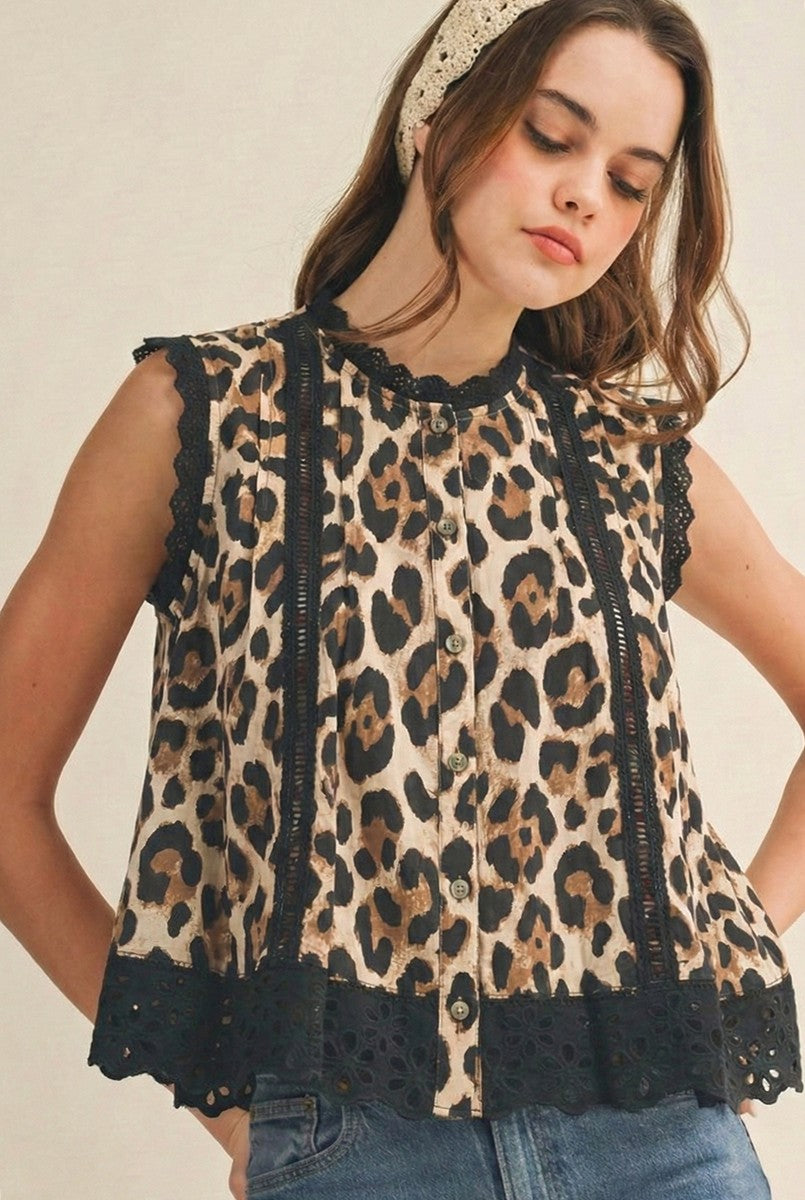 【美品】  L'Appartement / アパルトモン | 2025SS | Lisiere Leopard Vest リジェール レオパード ベスト | F | ネイビー | レディース 美品】 L'Appartement / アパルトモン | 2025SS | Lisiere Leopard