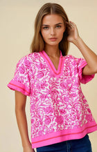 Load image into Gallery viewer, Doe &amp; Rae Floral Print Boxy Top in Pink
