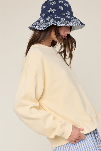Wishlist Soft-Touch Knit Pullover Top in Lemon