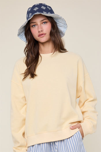 Wishlist Soft-Touch Knit Pullover Top in Lemon