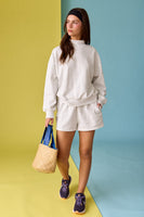 Papermoon Mock Neck Lounge Set in White Melange