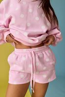Papermoon Polka Dot Fleece Set in Pink/White Dot