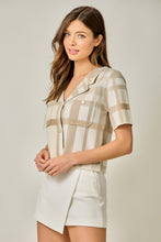 Load image into Gallery viewer, Mystree Plaid Sweater Jacket in Almond Mix
