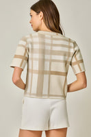 Mystree Plaid Sweater Jacket in Almond Mix