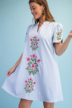 Load image into Gallery viewer, GiGio Floral Embroidered Dress in Sky Blue
