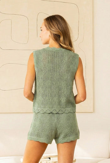 Sew in Love Relaxed Fit Textured Knit Set in Olive