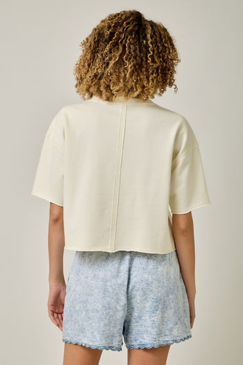 Mystree Cropped Top with Crab Applique Design