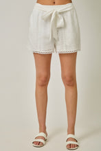 Load image into Gallery viewer, Mystree Mixed Lace Scallop Edge Shorts in Off White (SHORTS ONLY)
