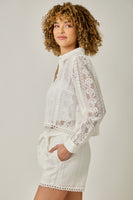 Mystree Mixed Lace Top in Off White (TOP ONLY)
