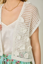 Load image into Gallery viewer, Mystree 3D Floral Crochet Cardigan in White
