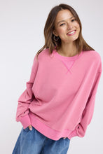 Load image into Gallery viewer, Wishlist Striped Drop Shoulder Sweatshirt in Pink/Natural
