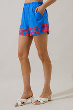 Load image into Gallery viewer, Sugarlips Jass High Waist Shorts in Blue-Red Multi
