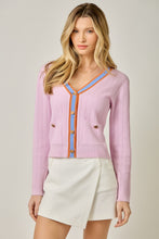 Load image into Gallery viewer, Mystree Button Front Cardigan in Bubble Gum

