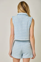 Load image into Gallery viewer, Mystree Tweed Vest Top in Blue (TOP ONLY)
