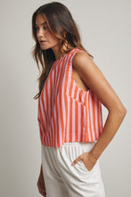 Load image into Gallery viewer, Wishlist Contrasting Color Striped Top in Punch/Coral
