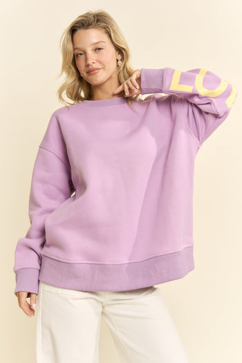 Jade by Jane BE YOURSELF LOVE YOURSELF Sweatshirt in Lavender