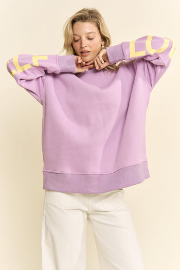 Jade by Jane BE YOURSELF LOVE YOURSELF Sweatshirt in Lavender