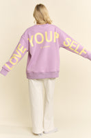 Jade by Jane BE YOURSELF LOVE YOURSELF Sweatshirt in Lavender