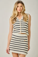 Load image into Gallery viewer, Mystree Nautical Stripe Knitted Skirt in Dark Navy

