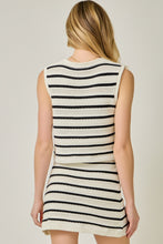Load image into Gallery viewer, Mystree Nautical Stripe Knitted Vest in Dark Navy
